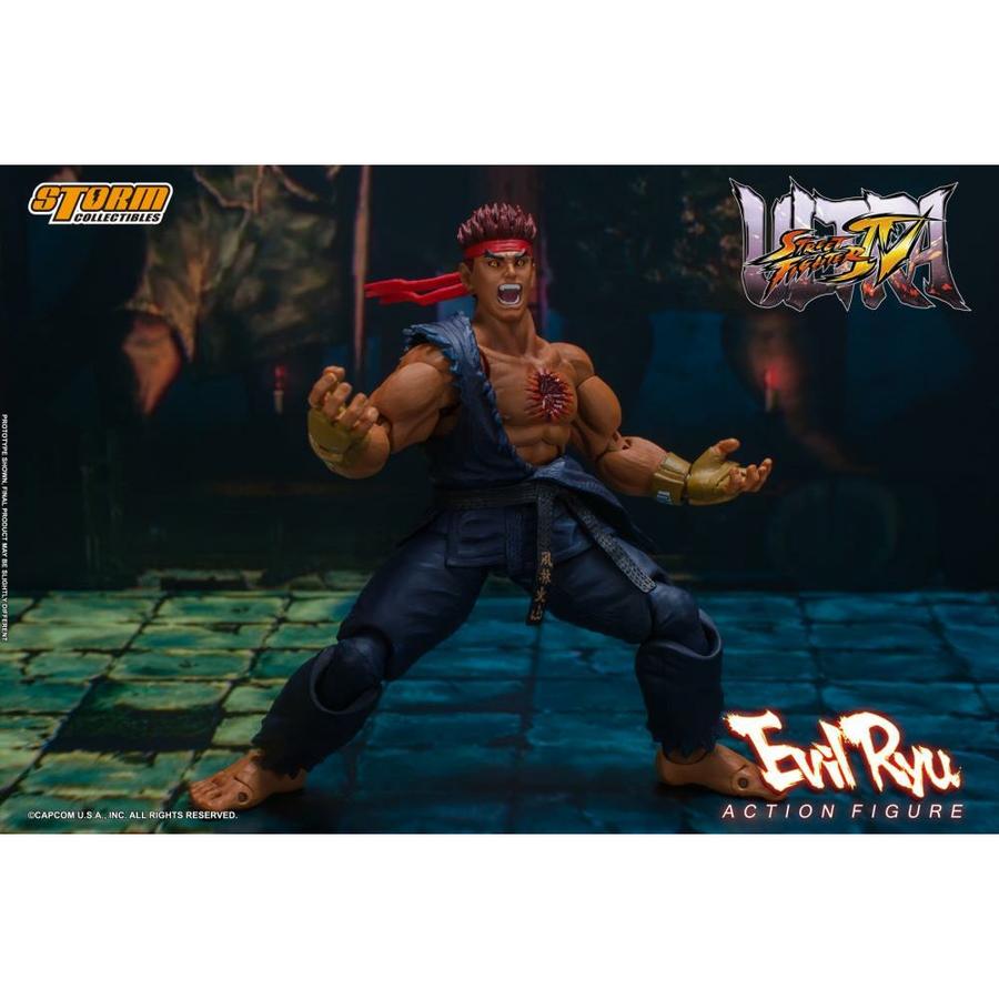 Ultra Street Fighter IV Evil Ryu 1/12 Scale Figure from Storm Collectibles  Figure includes: ▪️ 3 Interchangeable head sculpts ▪️ 4…