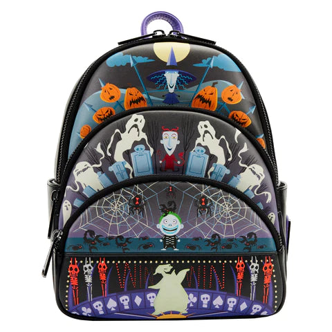 Disney Nbc Triple Pocket Lock Shock Barrel Oogie Boogie Mini Backpack