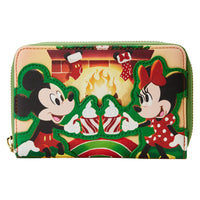 Disney Mickey & Minnie Mouse Hot Cocoa Fireplace Zip Around Wallet